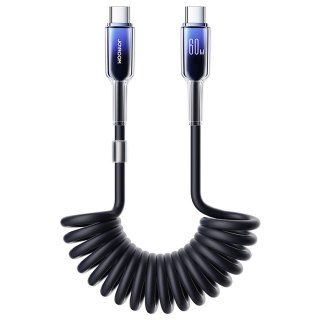 Kabel spiralny Joyroom S-A43 Crystal-Clear Series 60W USB-C - USB-C 1,5m - czarny