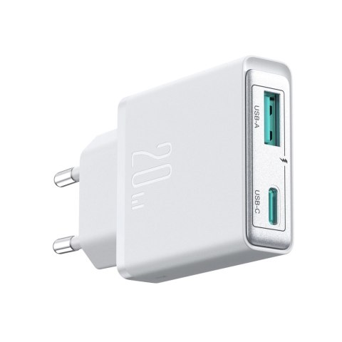 Ładowarka sieciowa Joyroom JR-TCF14 20W USB-A USB-C supercienka - biała Ładowarka sieciowa Joyroom JR-TCF14 20W USB-A USB-C supercienka - biała