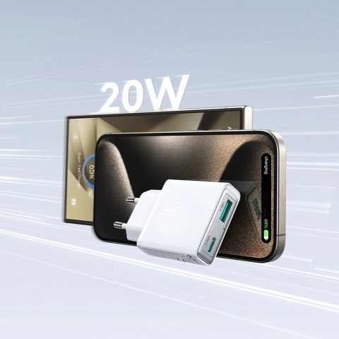 Ładowarka sieciowa Joyroom JR-TCF14 20W USB-A USB-C supercienka - biała Ładowarka sieciowa Joyroom JR-TCF14 20W USB-A USB-C supercienka - biała