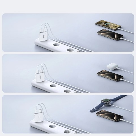 Ładowarka sieciowa Joyroom JR-TCF14 20W USB-A USB-C supercienka - biała Ładowarka sieciowa Joyroom JR-TCF14 20W USB-A USB-C supercienka - biała