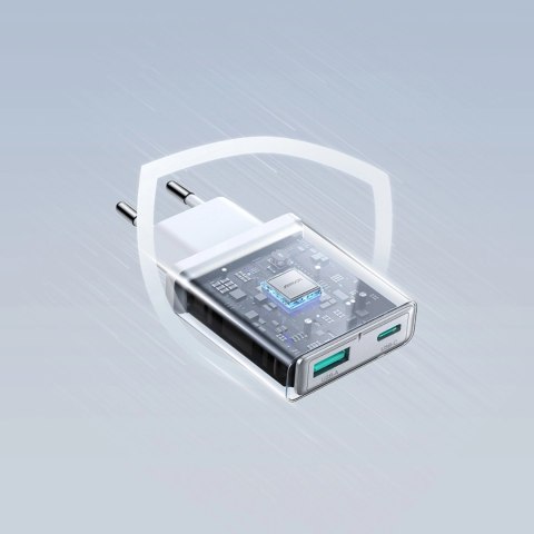 Ładowarka sieciowa Joyroom JR-TCF14 20W USB-A USB-C supercienka - biała Ładowarka sieciowa Joyroom JR-TCF14 20W USB-A USB-C supercienka - biała