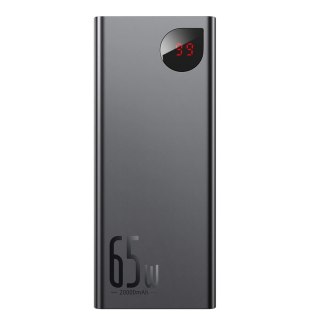 Powerbank Baseus Adaman Metal 65W 20000mAh z kablem Baseus Xiaobai USB-C 60W (20V/3A) 50cm - czarny