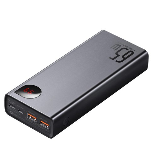 Powerbank Baseus Adaman Metal 65W 20000mAh z kablem Baseus Xiaobai USB-C 60W (20V/3A) 50cm - czarny