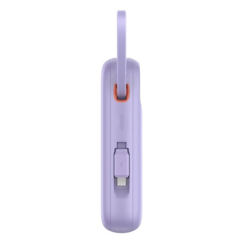 Powerbank Baseus QPow 2 30W 10000mAh z wbudowanymi kablami USB-C - fioletowy Powerbank Baseus QPow 2 30W 10000mAh z wbudowanymi kablami USB-C - fioletowy