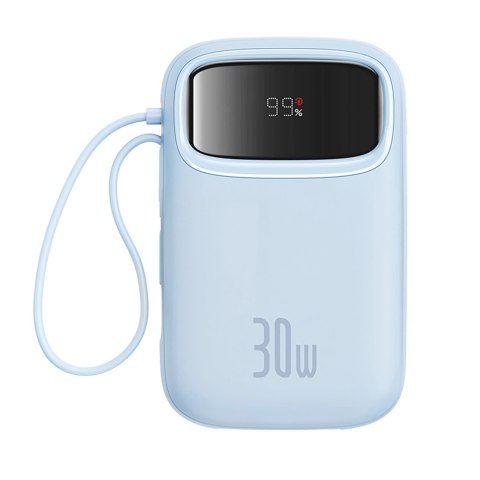 Powerbank Baseus QPow 2 30W 10000mAh z wbudowanymi kablami USB-C - niebieski Powerbank Baseus QPow 2 30W 10000mAh z wbudowanymi kablami USB-C - niebieski