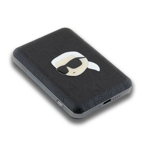 Powerbank Karl Lagerfeld Karl Head Pin MagSafe indukcyjny 5000mAh 16W - czarny Powerbank Karl Lagerfeld Karl Head Pin MagSafe indukcyjny 5000mAh 16W - czarny