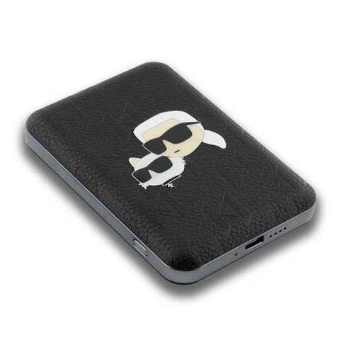 Powerbank Karl Lagerfeld Karl&Choupette Head Pin MagSafe indukcyjny 5000mAh 16W - czarny Powerbank Karl Lagerfeld Karl&Choupette Head Pin MagSafe indukcyjny 5000mAh 16W - czarny