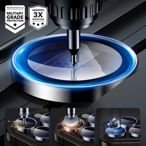 Szkło hartowane ESR Armorite na aparat do iPhone 16 Pro / 16 Pro Max - czarne