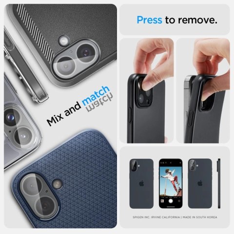 Szkło hartowane Spigen Optik Glas.tR na aparat do iPhone 16 / 16 Plus - przezroczyste (2 szt.) Szkło hartowane Spigen Optik Glas.tR na aparat do iPhone 16 / 16 Plus - przezroczyste (2 szt.)