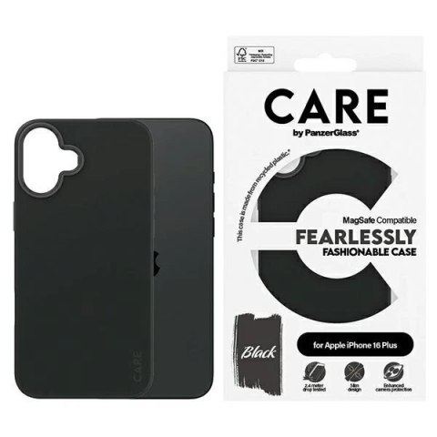 Etui CARE by PanzerGlass Fashion Case z MagSafe na iPhone 16 Plus - czarne Etui CARE by PanzerGlass Fashion Case z MagSafe na iPhone 16 Plus - czarne