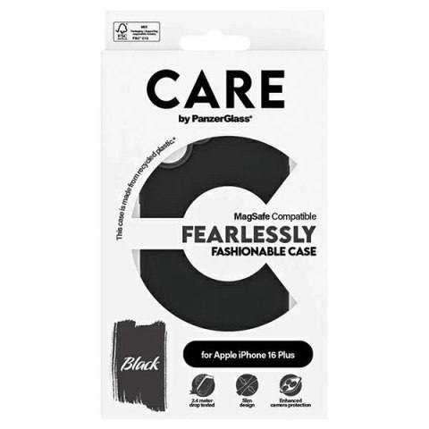 Etui CARE by PanzerGlass Fashion Case z MagSafe na iPhone 16 Plus - czarne Etui CARE by PanzerGlass Fashion Case z MagSafe na iPhone 16 Plus - czarne