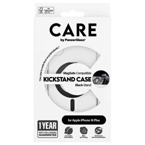 Etui CARE by PanzerGlass Feature Kickstand Case z MagSafe na iPhone 16 Plus - czarne