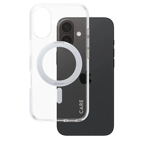Etui CARE by PanzerGlass Feature Kickstand Case z MagSafe na iPhone 16 - srebrne Etui CARE by PanzerGlass Feature Kickstand Case z MagSafe na iPhone 16 - srebrne