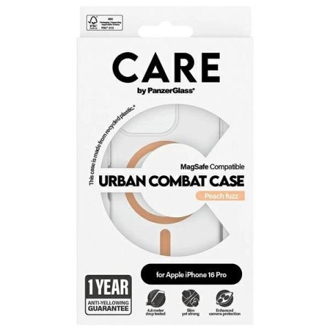 Etui CARE by PanzerGlass Flagship Case z MagSafe na iPhone 16 Pro - pomarańczowe