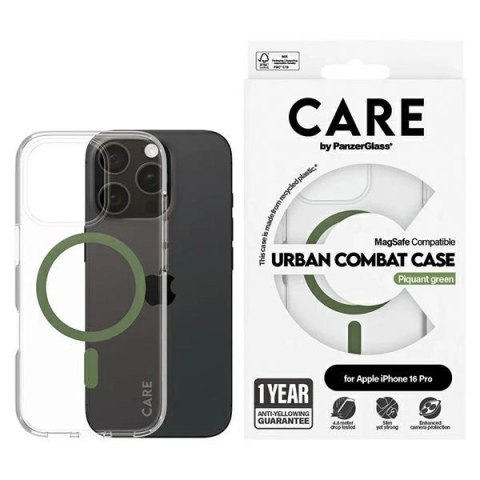 Etui CARE by PanzerGlass Flagship Case z MagSafe na iPhone 16 Pro - zielone Etui CARE by PanzerGlass Flagship Case z MagSafe na iPhone 16 Pro - zielone
