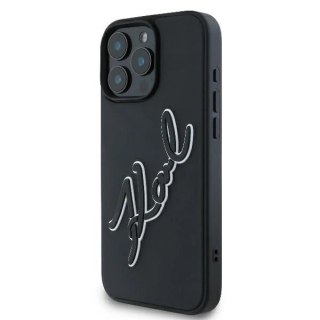 Etui Karl Lagerfeld 3D Rubber Bicolor Signature na iPhone 16 Pro - czarne