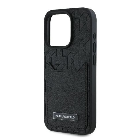 Etui Karl Lagerfeld Cardslots Monogram na iPhone 16 Pro - czarne Etui Karl Lagerfeld Cardslots Monogram na iPhone 16 Pro - czarne