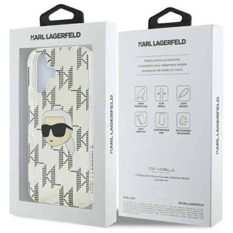Etui Karl Lagerfeld IML Karl Head Electroplated na iPhone 16 - przezroczyste