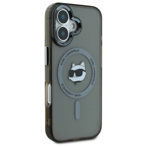 Etui Karl Lagerfeld IML Metal Choupette Head MagSafe na iPhone 16 Plus - czarne
