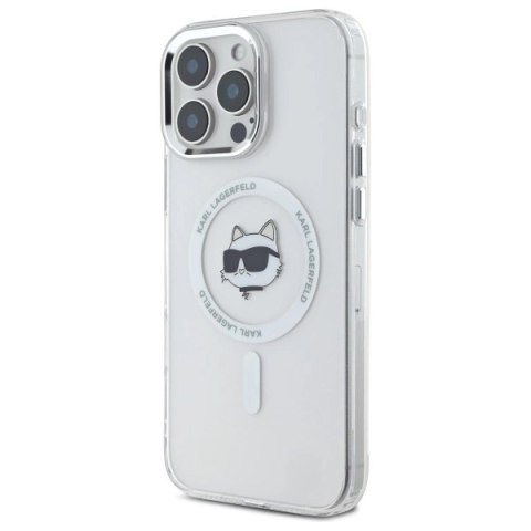 Etui Karl Lagerfeld IML Metal Choupette Head MagSafe na iPhone 16 Pro - białe Etui Karl Lagerfeld IML Metal Choupette Head MagSafe na iPhone 16 Pro - białe