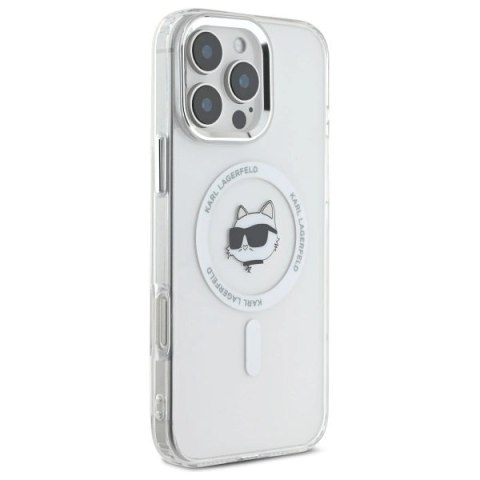 Etui Karl Lagerfeld IML Metal Choupette Head MagSafe na iPhone 16 Pro - białe Etui Karl Lagerfeld IML Metal Choupette Head MagSafe na iPhone 16 Pro - białe