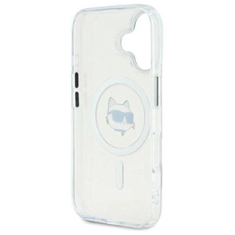 Etui Karl Lagerfeld IML Metal Choupette Head MagSafe na iPhone 16 - białe Etui Karl Lagerfeld IML Metal Choupette Head MagSafe na iPhone 16 - białe