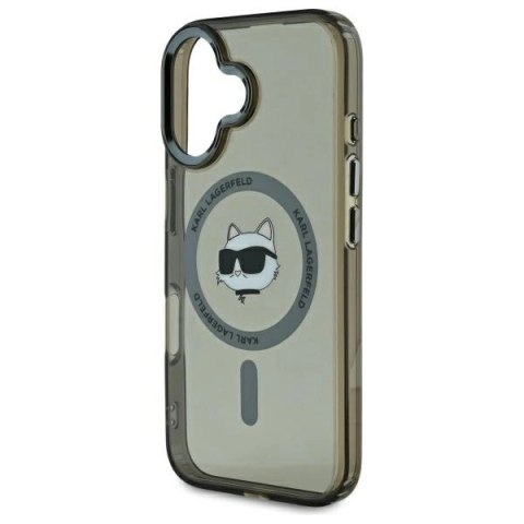 Etui Karl Lagerfeld IML Metal Choupette Head MagSafe na iPhone 16 - czarne