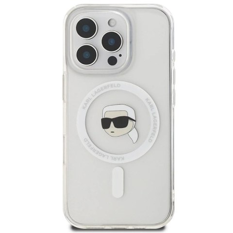 Etui Karl Lagerfeld IML Metal Karl Head MagSafe na iPhone 16 Pro Max - białe Etui Karl Lagerfeld IML Metal Karl Head MagSafe na iPhone 16 Pro Max - białe