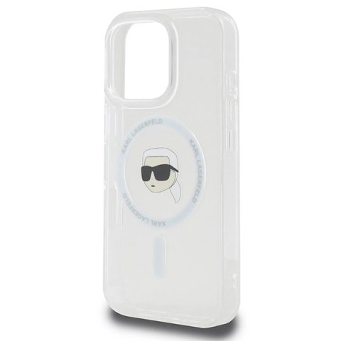 Etui Karl Lagerfeld IML Metal Karl Head MagSafe na iPhone 16 Pro Max - białe Etui Karl Lagerfeld IML Metal Karl Head MagSafe na iPhone 16 Pro Max - białe