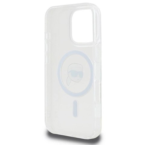 Etui Karl Lagerfeld IML Metal Karl Head MagSafe na iPhone 16 Pro Max - białe Etui Karl Lagerfeld IML Metal Karl Head MagSafe na iPhone 16 Pro Max - białe