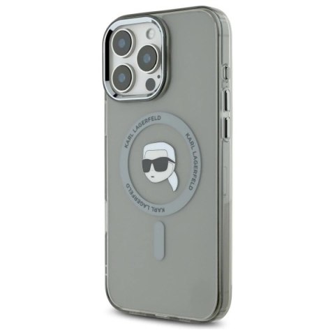 Etui Karl Lagerfeld IML Metal Karl Head MagSafe na iPhone 16 Pro Max - czarne