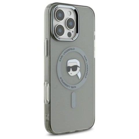Etui Karl Lagerfeld IML Metal Karl Head MagSafe na iPhone 16 Pro Max - czarne