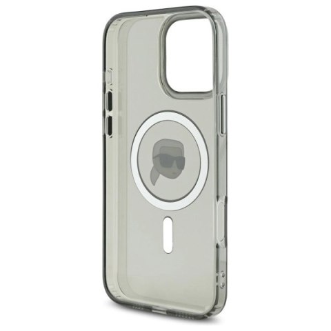 Etui Karl Lagerfeld IML Metal Karl Head MagSafe na iPhone 16 Pro Max - czarne