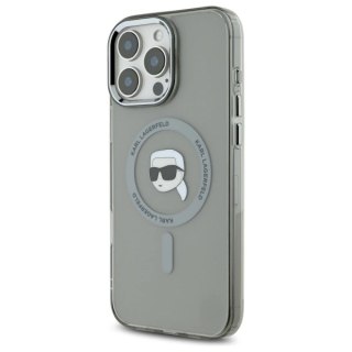 Etui Karl Lagerfeld IML Metal Karl Head MagSafe na iPhone 16 Pro - czarne