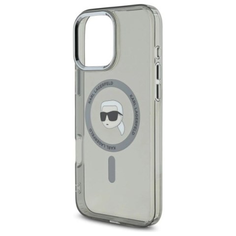 Etui Karl Lagerfeld IML Metal Karl Head MagSafe na iPhone 16 Pro - czarne