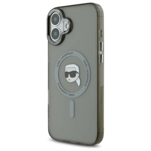 Etui Karl Lagerfeld IML Metal Karl Head MagSafe na iPhone 16 - czarne Etui Karl Lagerfeld IML Metal Karl Head MagSafe na iPhone 16 - czarne