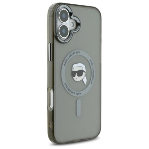 Etui Karl Lagerfeld IML Metal Karl Head MagSafe na iPhone 16 - czarne Etui Karl Lagerfeld IML Metal Karl Head MagSafe na iPhone 16 - czarne