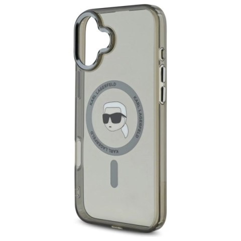 Etui Karl Lagerfeld IML Metal Karl Head MagSafe na iPhone 16 - czarne Etui Karl Lagerfeld IML Metal Karl Head MagSafe na iPhone 16 - czarne