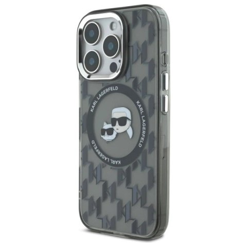 Etui Karl Lagerfeld IML Monogram Karl & Choupette Head MagSafe na iPhone 16 Pro Max - czarne Etui Karl Lagerfeld IML Monogram Karl & Choupette Head MagSafe na iPhone 16 Pro Max - czarne