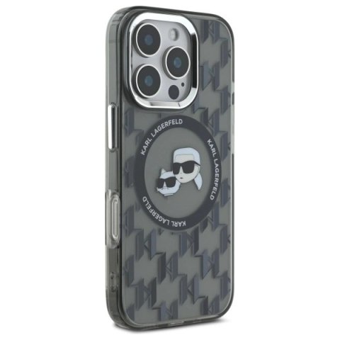Etui Karl Lagerfeld IML Monogram Karl & Choupette Head MagSafe na iPhone 16 Pro Max - czarne Etui Karl Lagerfeld IML Monogram Karl & Choupette Head MagSafe na iPhone 16 Pro Max - czarne