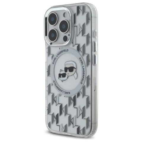 Etui Karl Lagerfeld IML Monogram Karl & Choupette Head MagSafe na iPhone 16 Pro Max - przezroczyste Etui Karl Lagerfeld IML Monogram Karl & Choupette Head MagSafe na iPhone 16 Pro Max - przezroczyste