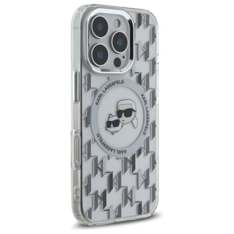 Etui Karl Lagerfeld IML Monogram Karl & Choupette Head MagSafe na iPhone 16 Pro Max - przezroczyste Etui Karl Lagerfeld IML Monogram Karl & Choupette Head MagSafe na iPhone 16 Pro Max - przezroczyste