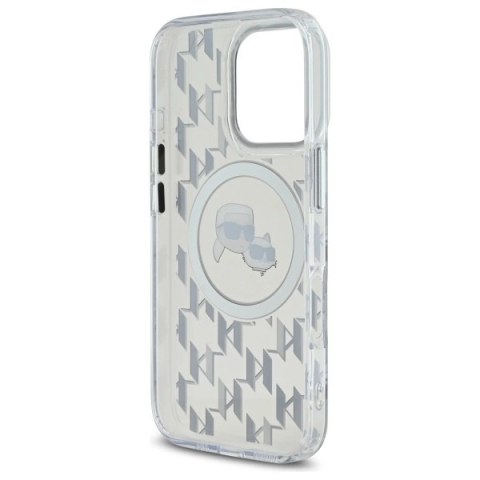Etui Karl Lagerfeld IML Monogram Karl & Choupette Head MagSafe na iPhone 16 Pro Max - przezroczyste Etui Karl Lagerfeld IML Monogram Karl & Choupette Head MagSafe na iPhone 16 Pro Max - przezroczyste
