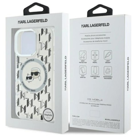 Etui Karl Lagerfeld IML Monogram Karl & Choupette Head MagSafe na iPhone 16 Pro Max - przezroczyste Etui Karl Lagerfeld IML Monogram Karl & Choupette Head MagSafe na iPhone 16 Pro Max - przezroczyste