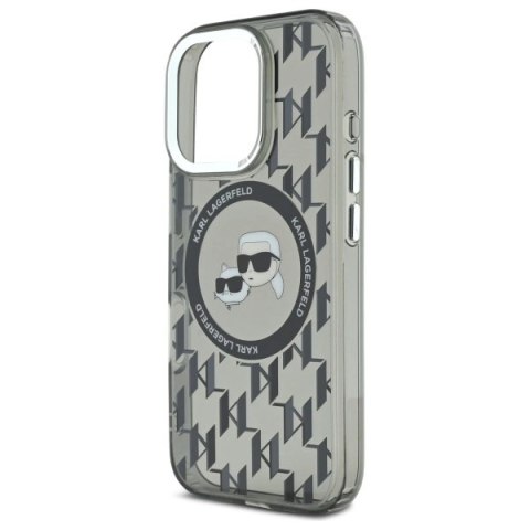 Etui Karl Lagerfeld IML Monogram Karl & Choupette Head MagSafe na iPhone 16 Pro - czarne Etui Karl Lagerfeld IML Monogram Karl & Choupette Head MagSafe na iPhone 16 Pro - czarne
