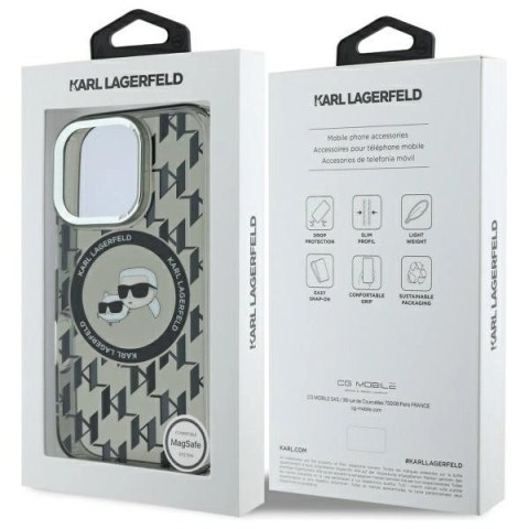 Etui Karl Lagerfeld IML Monogram Karl & Choupette Head MagSafe na iPhone 16 Pro - czarne Etui Karl Lagerfeld IML Monogram Karl & Choupette Head MagSafe na iPhone 16 Pro - czarne
