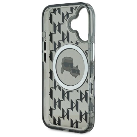 Etui Karl Lagerfeld IML Monogram Karl & Choupette Head MagSafe na iPhone 16 - czarne Etui Karl Lagerfeld IML Monogram Karl & Choupette Head MagSafe na iPhone 16 - czarne