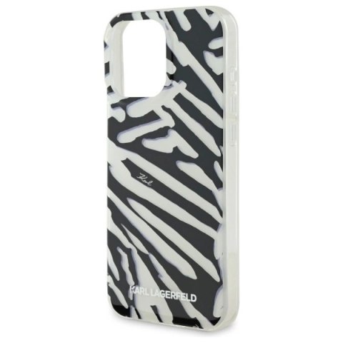 Etui Karl Lagerfeld IML Zebra Pattern & Cord na iPhone 16 Pro Max - czarne Etui Karl Lagerfeld IML Zebra Pattern & Cord na iPhone 16 Pro Max - czarne