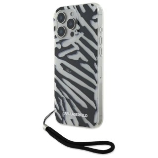 Etui Karl Lagerfeld IML Zebra Pattern & Cord na iPhone 16 Pro - czarne