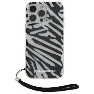 Etui Karl Lagerfeld IML Zebra Pattern & Cord na iPhone 16 Pro - czarne